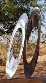 stainless abstract sculpture 